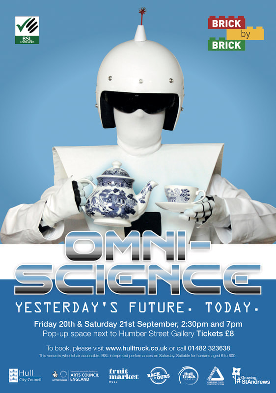 Omni-Science poster showing original robot costume